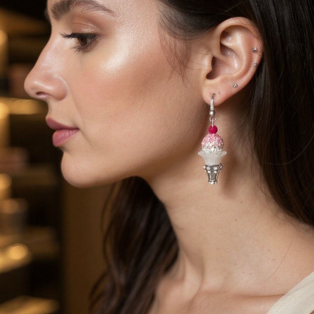 Dangle Earrings - Strawberry Sundae!